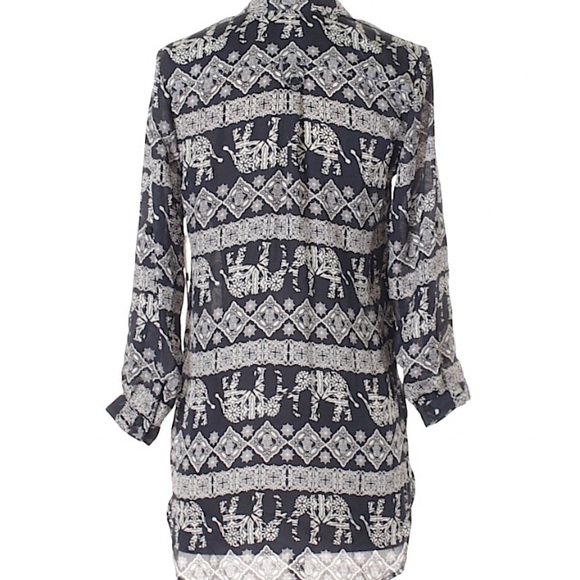 Navy and White Long sleeve Tunic - Picture 2 of 2